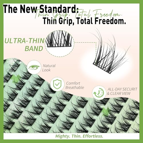 Aura Lash Clusters Kit 8-14mm Spider Eyelash Cluster Breeze Short C Curly Wispy Individual Lashes Super Soft&Thin Band Natural Daily Beginner-Friendly DIY Lash Extensions 154pcs Venus False Eyelashes