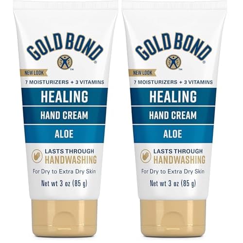 Gold Bond Healing Hand Cream, With Aloe, Hand Lotion for Dry Skin That Lasts Through Handwashing, 3 oz. (Pack of 2)
