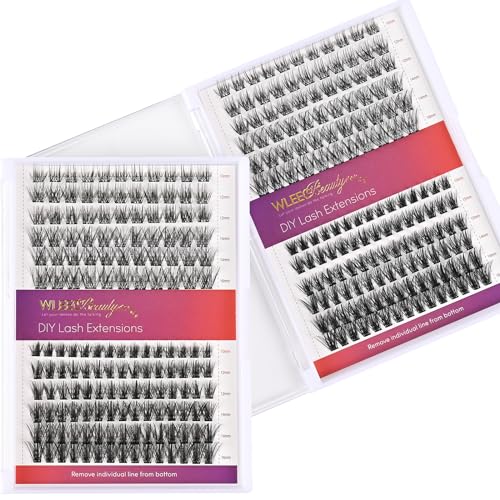 Lash Clusters DIY Eyelash Extensions, 156PCS Individual Lashes D Curl Clusters Eyelash Extensions (LC85, 2 Styles Mix 10-16mm)