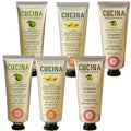 Cucina 6 Pack Regenerating Hand Cream Fruits & Passion Travel Size Set | Coriander Olive Tree | Lime Zest Cypress | Sea Salt Amalfi Lemon