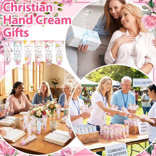 Loopeer 48 Pcs Christian Hand Cream Gifts for Women Bible Verse Scripture Hand Lotion Religious Party Favors Church Prayers Gifts for Women Day First Time Visitors Bridal Shower Mom Teacher Employee