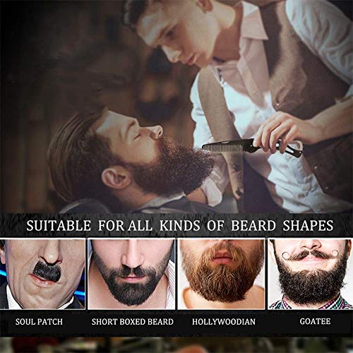 Stainless Steel Folding Beard Comb For Men, Mustache Comb Multifunctional Pocket Beard for Men Beard Mustache Stylin