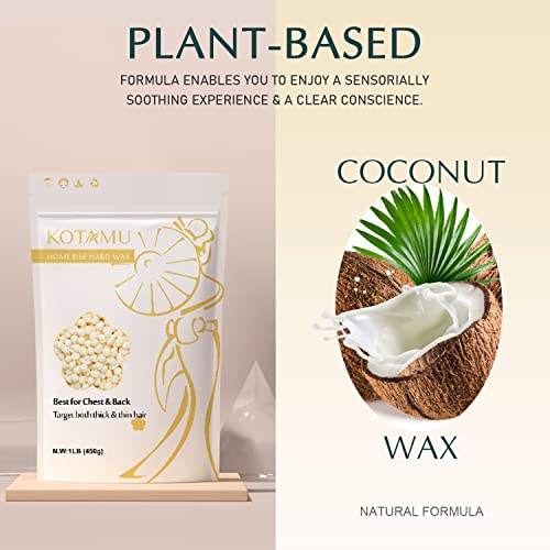 KOTAMU Black Digital Waxing Kit with Silicone Wax Warmer Liner for Home Salon - Professional Cream Hard Wax Beads for Sensitive Skin Hair Removal, Ideal for Body, Face, Bikini, and Brazilian Waxing