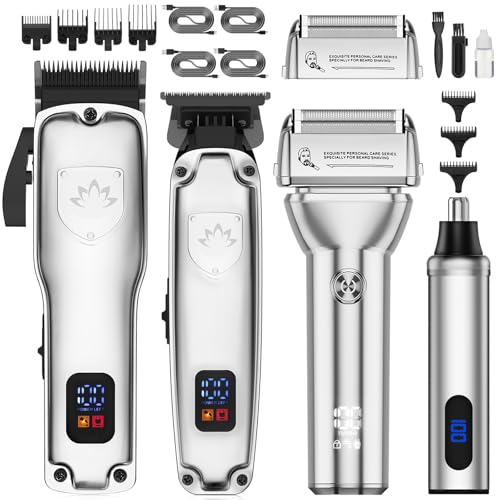 Bell+Howell Vacutrim Deluxe Cordless Mens Beard Trimmer, Rechargeable Electric Shaver with 20 Trim Setting and Built-in Vacuum for Mustache, Sideburns. Facial Hair, Black, 7.5", As Seen On TV