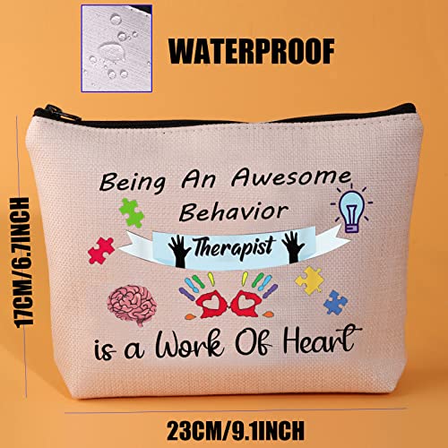 JYTAPP Behavior Therapist Gift ABA BCBA Behavior Analyst Gift Being An Awesome Behavior Therapist is a Work Of Heart Cosmetic Bag BCBA Graduation Gift