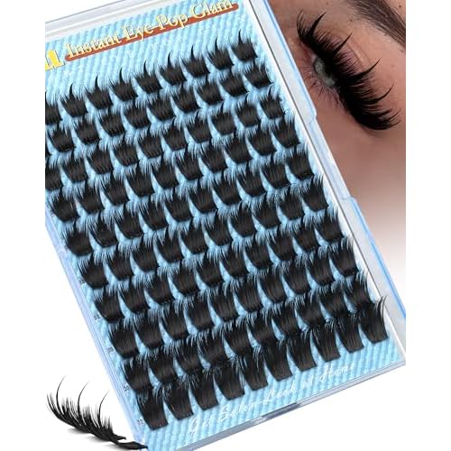 Manga Lash Clusters With Spikes Volume Eyelash Clusters Anime Cluster Eyelash Extensions 14-22mm D curly Individual Lashes Wet-Look Fairy Cluster Lashes