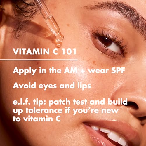 e.l.f. SKIN Bright Icon Vitamin C + E + Ferulic Serum, Brightening & Soothing Face Serum, Helps Even Skin Tone, Vegan & Cruelty-Free, 1 fl oz