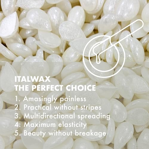 Italwax Top Line Crystal Hard Wax Beads 1.65 lb (750 g) ? Ultra-Delicate Unscented Wax with No Colorants, Semi-Creamy Texture for Facial Areas, Professional Use ? Made in Italy