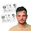 Jason DeFord Inspired Face Tattoo Set | Jelly Temporary Tattoos | Halloween Costume | Skin Safe Two sets