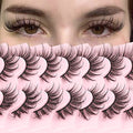 Geeneiya Lashes Wispy Mink Natural Eyelashes Spikes Lash Extensions Look Fluffy False Eyelashes 18mm Long Strip Lashes Cat Eye Eyelashes Fairy Look 7 Pairs Multipack