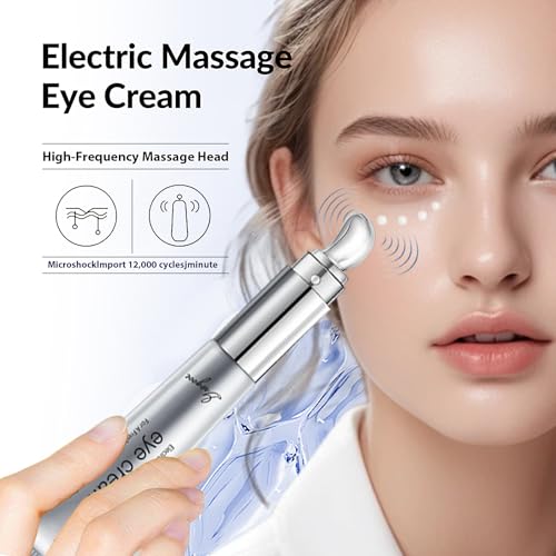 Multi-Peptide & Retinol Eye Cream,Electric Massage Eye Cream With Caffeine,Niacinamide,Vitamin C & for Dark Circles, Puffiness Puffy Bags & Wrinkles £¬Anti-Aging Eye Cream for Fine Lines, 0.7 fl.oz