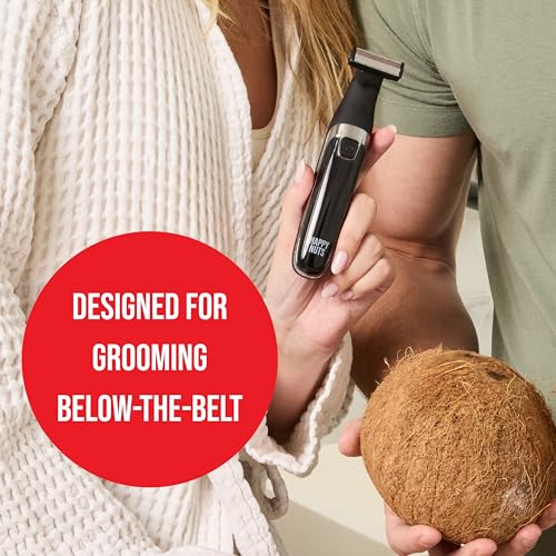 HAPPY NUTS The Ballber¢â Electric Body Hair Trimmer for Men - Mens Body Groomer Kit for Privates - IPX7 Waterproof Shaver for Hard to Reach Areas