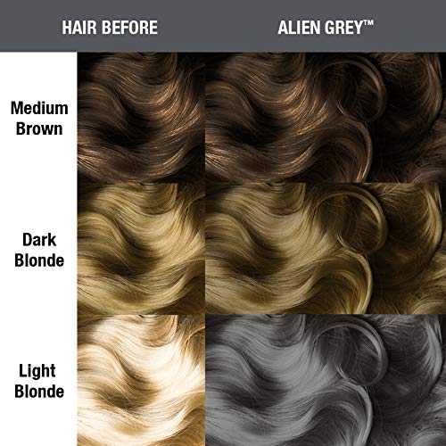 MANIC PANIC Classic Alien Grey Semi Permanent Hair Color - Cool, Medium Slate Grey Hair Dye for Women & Men That Lasts 4-6 Weeks - Vegan, Ammonia & Cruelty-Free - Create & Mix Custom Shades (4oz)