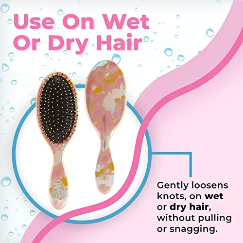 Wet Brush Original Detangler Hair Brush, Tie Dye Peach - All Hair Types - Ultra-Soft IntelliFlex Bristles Glide Through Tangles with Ease - Pain-Free Comb for Men, Women, Boys and Girls