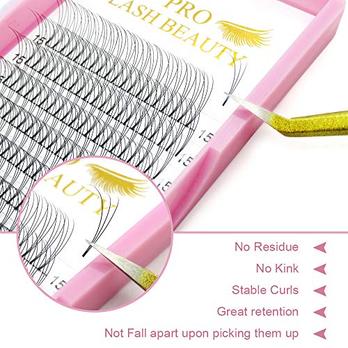 Premade Fans Eyelash Extensions 3D-D-0.07-13 Short Stem Premade Volume Eyelash Extensions 3D 5D 7D Volume Lash Extensions 9 to 20 mm Pre made Lash Fans C D Curl .07 .10(3D-D-0.07,13mm)