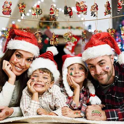 Christmas Temporary Tattoos for Kids Stocking Stuffers and Gifts, Christmas Tattoos Stickers, Holiday Party Supplies, Holiday Decorations Supplies