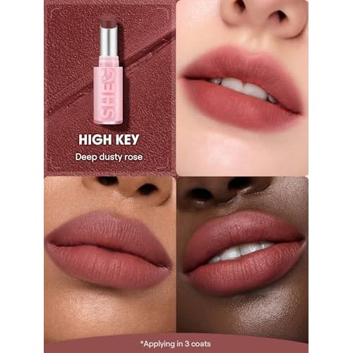 SHEGLAM Lip Veil Cushion Lightweight Lipstick Matte Soft High Pigmented Long-Lasting Lipstick-High Key