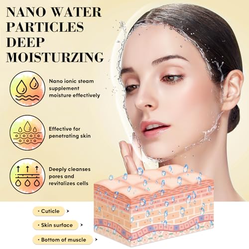 Facial Steamer Spa Kit, Nano Ionic Face Steamer for Deep Cleaning Unclogs Pores, Warm Mist Humidifier Steamer for Face Home Sauna SPA, Self Care Gifts for Women