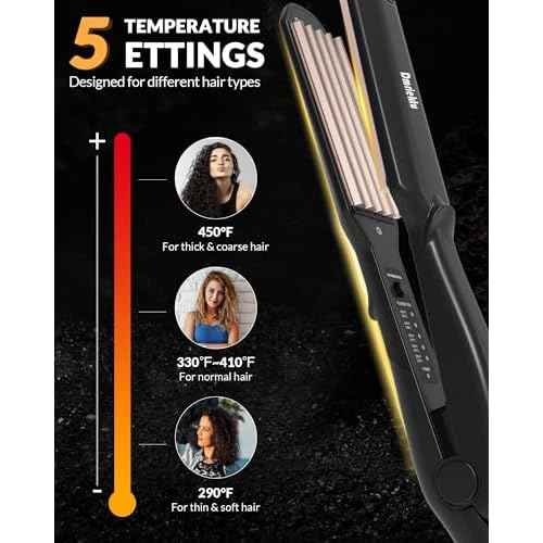 Hair Crimper for Volumizing Fluffy Hairstyle, Crimper Hair Iron with Ceramic Plates, Crimping Iron Tool for Women Girls Hair Waver Dual Voltage, Auto Off