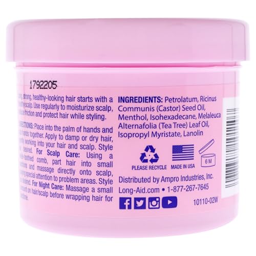 Ampro Long-Aid K7 Hair and Scalp Conditioner - Rich with Natural Emollients - Provides Stronger Hair and Scalp for All Hair Textures - Protects Against Humidity and Nature - 4 oz (Pack of 2)