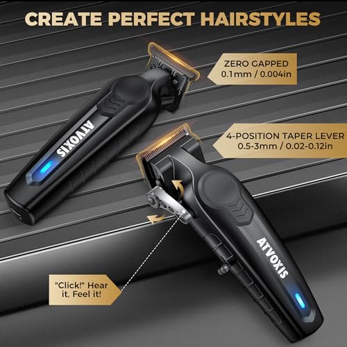 Hair Clippers for Men Professional, Barber Clippers and Trimmers Set, Cordless Hair Clippers, Hair Cutting Kit, Barber Kit, Haircut Kit, Maquina para Cortar Pelo De Hombre (Black)