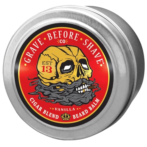 Grave Before Shave¢â Cigar Blend Beard Balm 4 oz big tin (Cigar/Vanilla scent) (4 oz.)