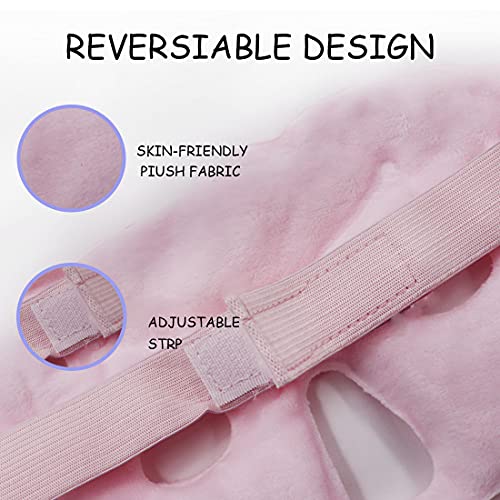 2PCS Ice Face Mask, Cold Hot Gel Face Eye Mask, Ice Mask with Soft Plush for Cooling Freezer Eye Mask for Puffy Eyes, Redness, Headaches, Stress