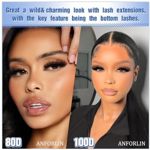 Lash Clusters Kit 316pcs Lash Extension Kit 80D+100D Lash Clusters with Bottom Lashes 14-22mm Thick Volume Individual Lashes DIY Lash Extension Kit by Anforlin