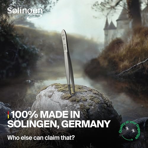 GERMANIKURE Pointed Tweezers in Leather Case - Made in Solingen Germany