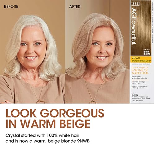 AGE beautiful Permanent Hair Color Dye Liqui-Creme & Developer 20 Volume Set | 100% Gray Coverage | Anti-Aging Haircolor | Biotin for Thicker, Fuller, Healthier Hair | Professional Salon Coloring
