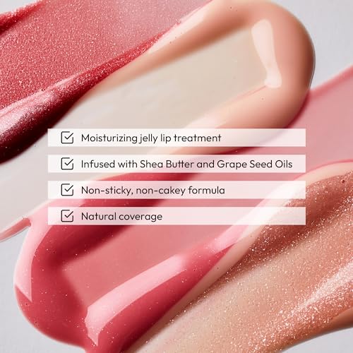 KISS NEW YORK Professional Melting Jelly Lip Balm, High Shine & Moisturizing Lip Stick, Long Lasting, Plumping Effect Look, Non-Sticky & Not Cakey, Easy Application & Natural Coverage (Ice Jelly)