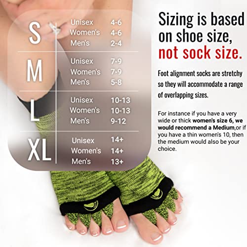 My Happy Feet Foot Alignment Socks with Toe Separators for Men or Women