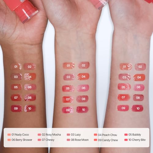 2aN Glaze Bouncing Tint ? Lightweight, Moisturizing Lip Tint with High-Shine Finish, Smooth, Light Plumping, Comfortable Wear, Korean Makeup (Berry Shower, 0.16 oz)