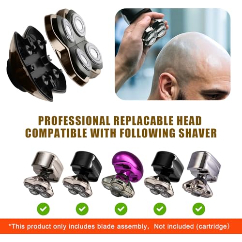 Shaver PRO 4 Head Replacement Blades - Compatible with Skull Shaver Pitbull, Butterfly Kiss Pro & Palm Shaver - Electric Shaver & Head Shaver Blade for Bald Head Shavers for Men/Women£¨4 Packs£©
