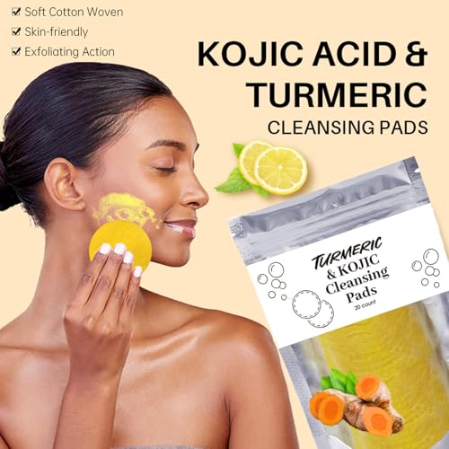Turmeric Wash and Care 4 Piece Set, Turmeric Face Wash with Brush, Gentle Cleansing Moisturizing Skincare Set for Face Soap Bar | Mousse Cleanser | Essential Oil | Cleansing Pads