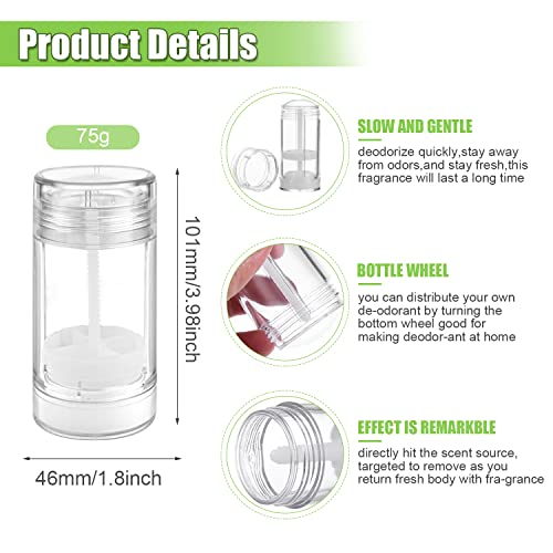 9 PCS 2.5oz/75ml Round Plastic Containers, Reusable Clear Twist Up Filling Stick Holder, Makeup Stick for DIY Balm, Chapsticks, Bottom-Filling