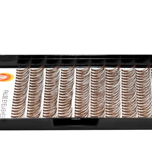 Grafting 20Roots Brown Color Makeup Cluster Eyelashes Thickness 0.07mm D Curl Individula False Eyelashes Dramatic 3D Volume Eye Lashes Extensions 10-20mm to Choose (13mm)