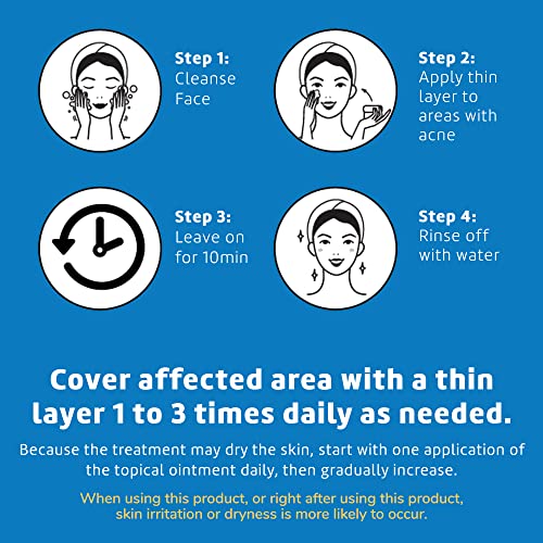 De La Cruz Sulfur Ointment - Cystic Acne Treatment for Face and Body - Daily 10 Min Spot Treatment Mask - Safe and Effective Game Changing Hormonal Acne Treatment That Clears Up Pimples 5.5 OZ.