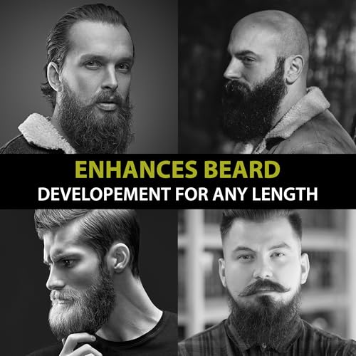 Beard Growth Oil - Beard Oil for Men with Aloe Vera, Jojoba, Castor Seed, Green Tea Leaf and Sandalwood Oil - Hair Growth Oil Moisturizer and Strengthens Facial Hair - Beard Conditioner 2oz