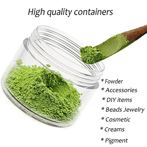 ZEJIA 3 Gram Sample Containers with Lids, 200 Count Tiny Sample Jars, 3ML Makeup Cosmetic Containers for Lip Balms, Lotion, Powder, Beauty Products(Black Lids)