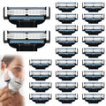 Razor Blade Refills for Men - 24PCS Compatible With Mach3 Razors, Triple-layer Manual Compatible with Mach 3 Razor Blades Refills Pack, Precision Shaving Blades With Dual Lubrication