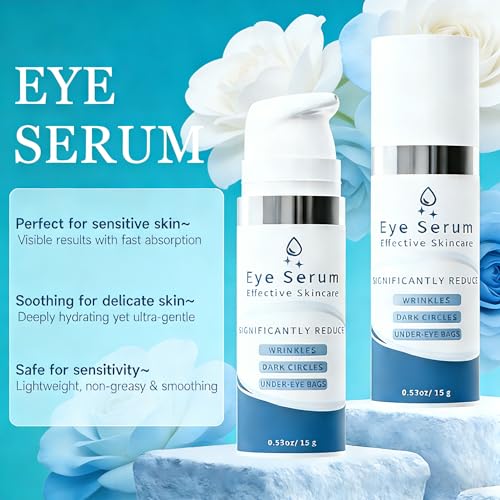 Under Eye Cream for Eye Bags and Wrinkles, 15g Eye Cream Visibly Improves for Dark Circles and Puffiness Tightener Dark Circles for Men & Women Moisturizing Under Eye Cream