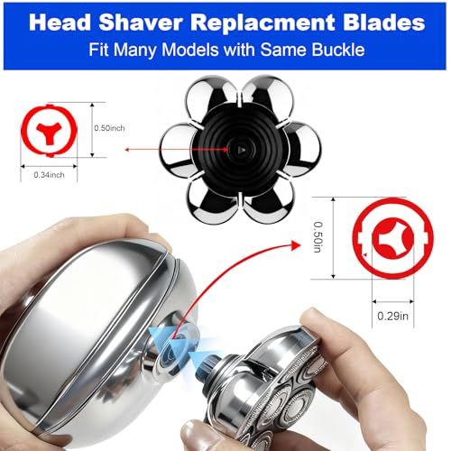7 Head Shaver Replacement Head Shavers for Bald Men for Most Brand Men Foil Shaver Razor Universal Shaver Head,2pack