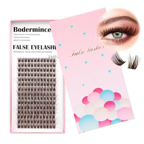 Bodermincer Large Tray 12-14-16mm Mixed 180 Cluster Brown Eyelashes Segmented Professional Makeup Individual DIY Cluster Eye Lashes Grafting Fake False Eyelashes (Brown 14-16-18mm Mixed)