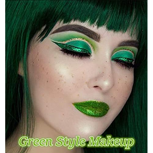 Go Ho 4 Colors Green Eyeshadow Pencil Set,Metallic Eyeliner Pencil Kit Matte&Shimmer Eyeshadow Stick Long Lasting Professional Eye Makeup Colorful Eye Liner for Women