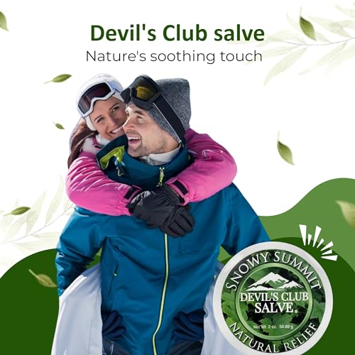 Snowy Summit Handmade Alaska Devil's Club Salve - Skin Ointment with Light Scent, Premium Herbal Formula - USA Made, Tradition Inspired Muscle Rub - 2 oz. Jar
