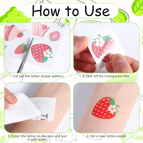 Pickle Temporary Tattoos Decorations - 200+ Funny Pickle Temporary Tattoos Stickers Pickle Themed Green Fruit Vegetable Birthday Party Decorations Supplies