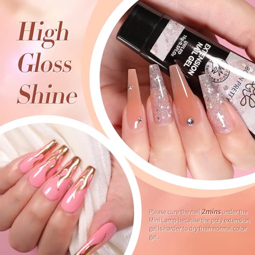 BORN PRETTY Poly Nail Extension Gel Kit with Nail Prep Dehydrate and Bond Primer Set