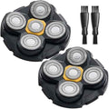 2PCS Head Shaver Replacement Heads for Microtouch Titanium Head Shaver MTTTBHS, 2 Cleaning Brush