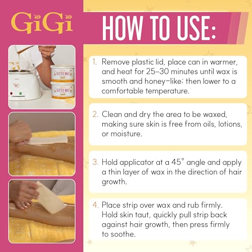 GiGi Glitter Wax ? All-Purpose Soft Wax for Hair Removal, Gentle Formula for Face & Body, Ideal for Sensitive Skin, 14 oz